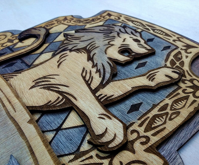 Download Multilayer Coat of Arms Gryffindor Digital file Lasercut ...