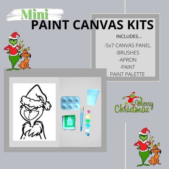 Grinchmas Mini Paint Kit / Christmas Paint Party / Mini Paint Kits
