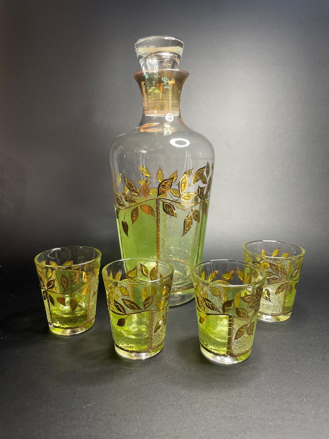 Culver Decanter & Shot Glass Set Etsy