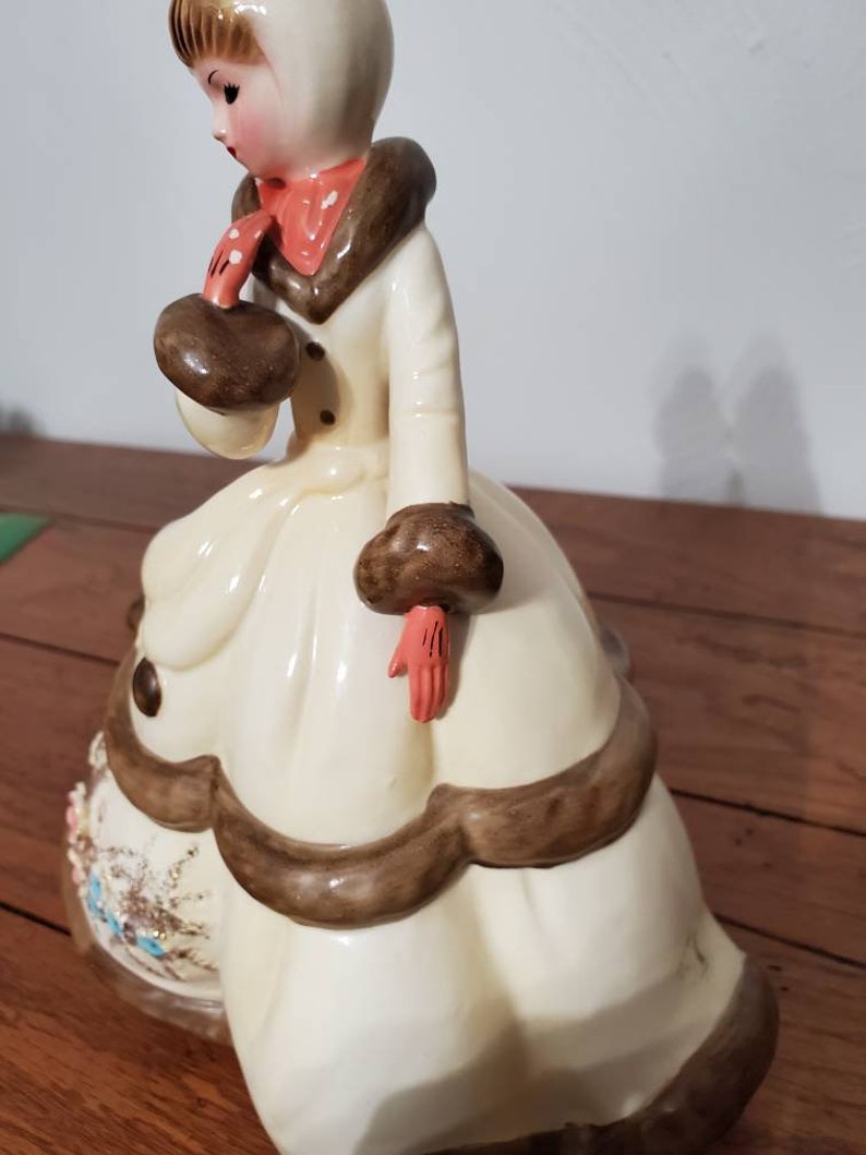 Vintage Josef Original Lady in Winter white and brown