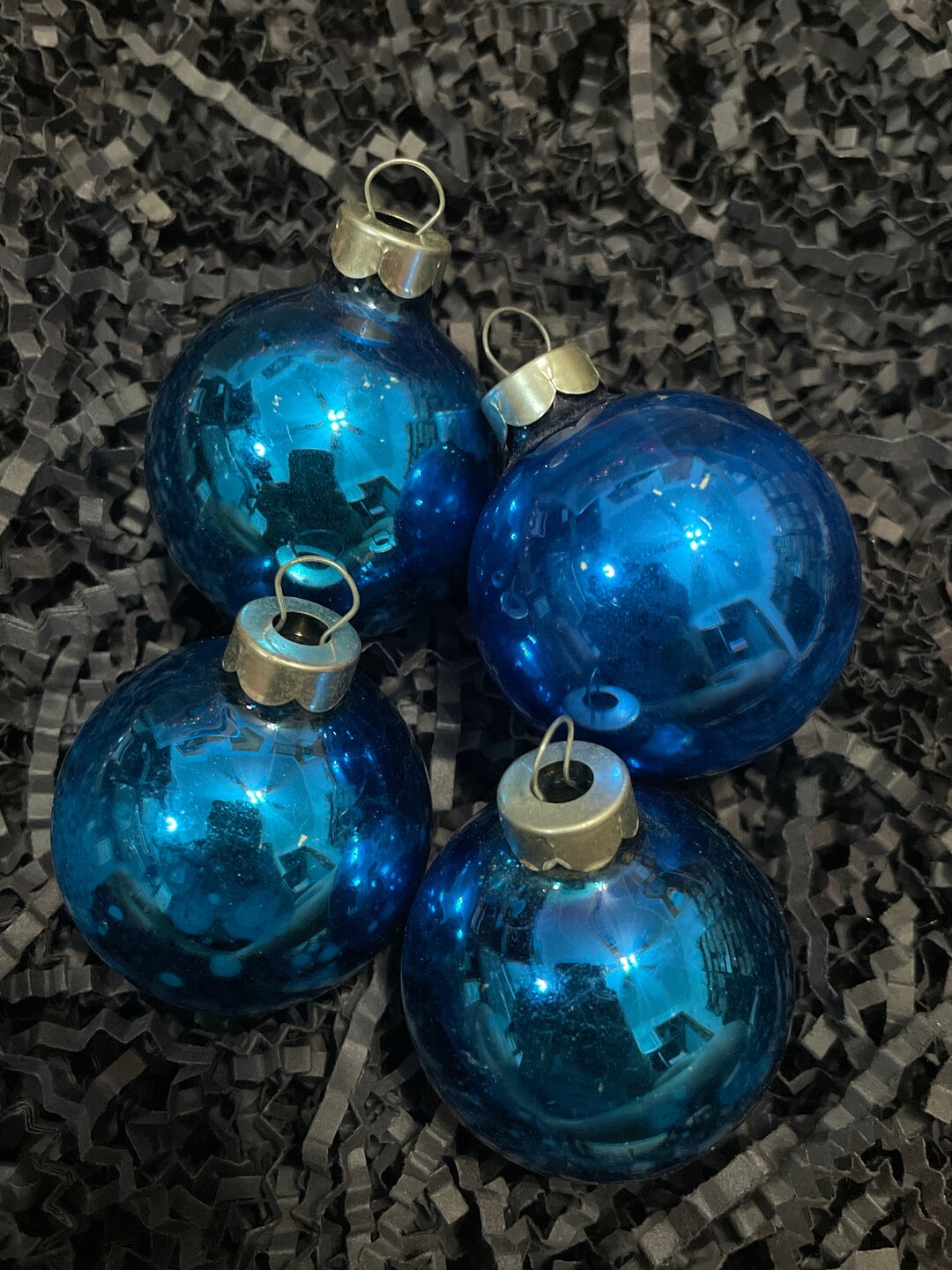 Vintage Blue Christmas Ornaments Etsy