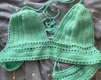 Crochet Aqua Crop Top