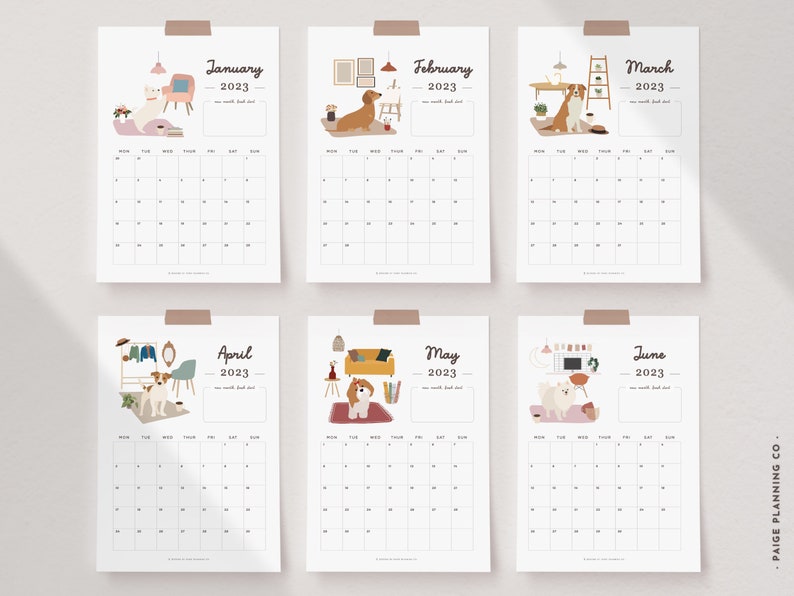 2023 Calendar Printable US Letter Sun &amp; Mon Start 2023 - Etsy