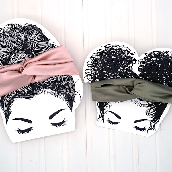 PRINTABLE Headband Earwarmer Display Templates | Downloadable PDF | DIY Cutout Display Head | Messy Bun Templates | Tags for Handmade Cricut