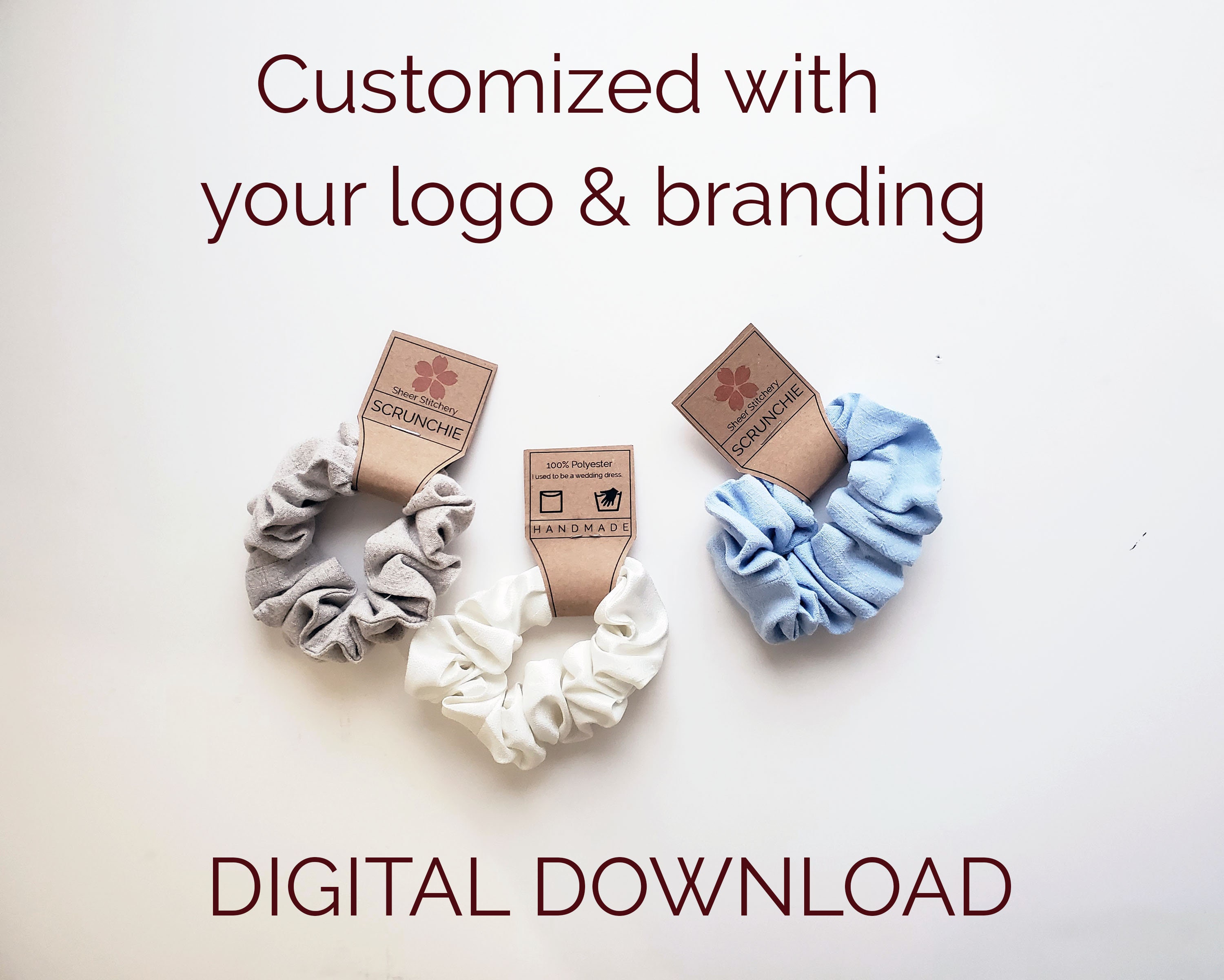 CUSTOMIZE Scrunchie Hang Tag Label DIGITAL DOWNLOAD Etsy