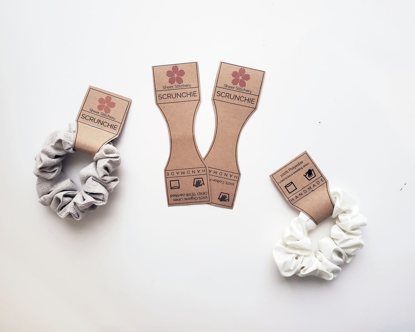 Scrunchie Labels CUSTOM With Your LOGO Physical Paper Tags Etsy