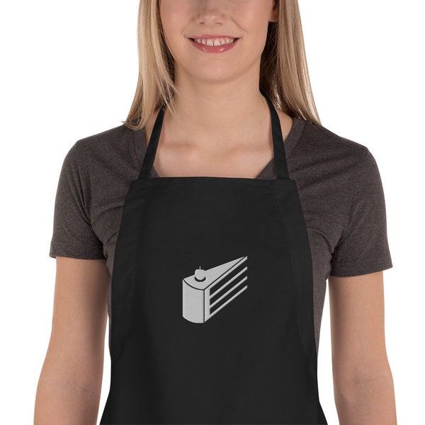 Embroidered Cake Apron for Geeky Chefs and Bakers Gift