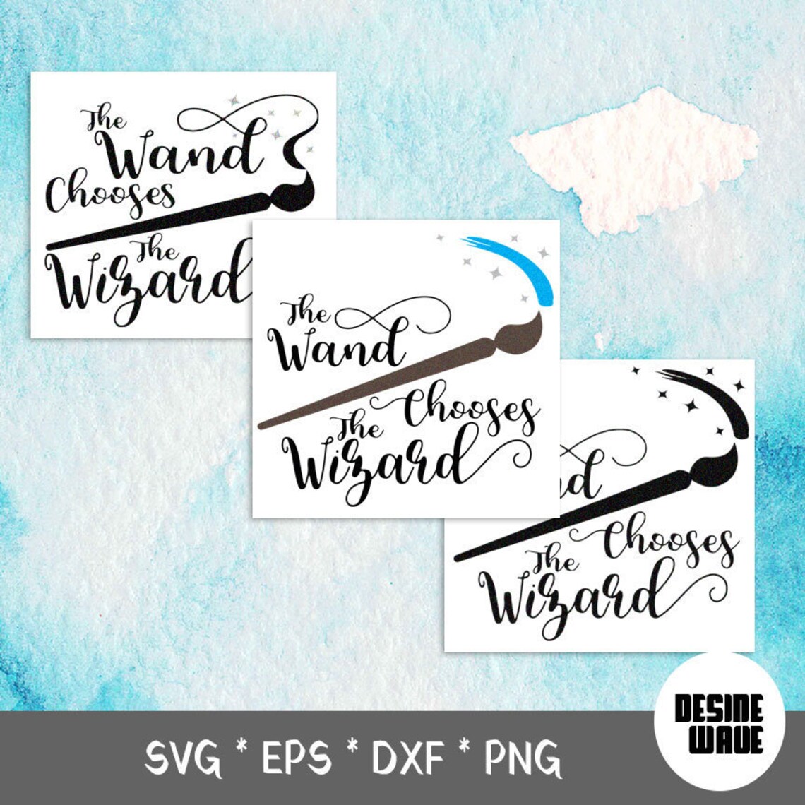 Digital Download the Wand Chooses the Wizard Paintbrush SVG EPS DXF ...