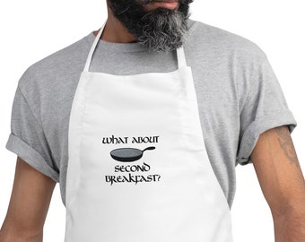 Che ne dici del grembiule ricamato "Second Breakfast", regalo per i lettori