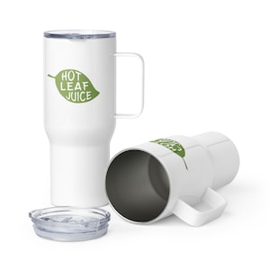 Hot Leaf Juice Travel mug with a handle