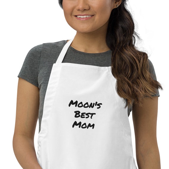 Moon's Best Mom Embroidered Apron 