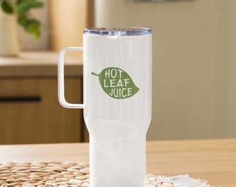 Hot Leaf Juice Travel mug with a handle