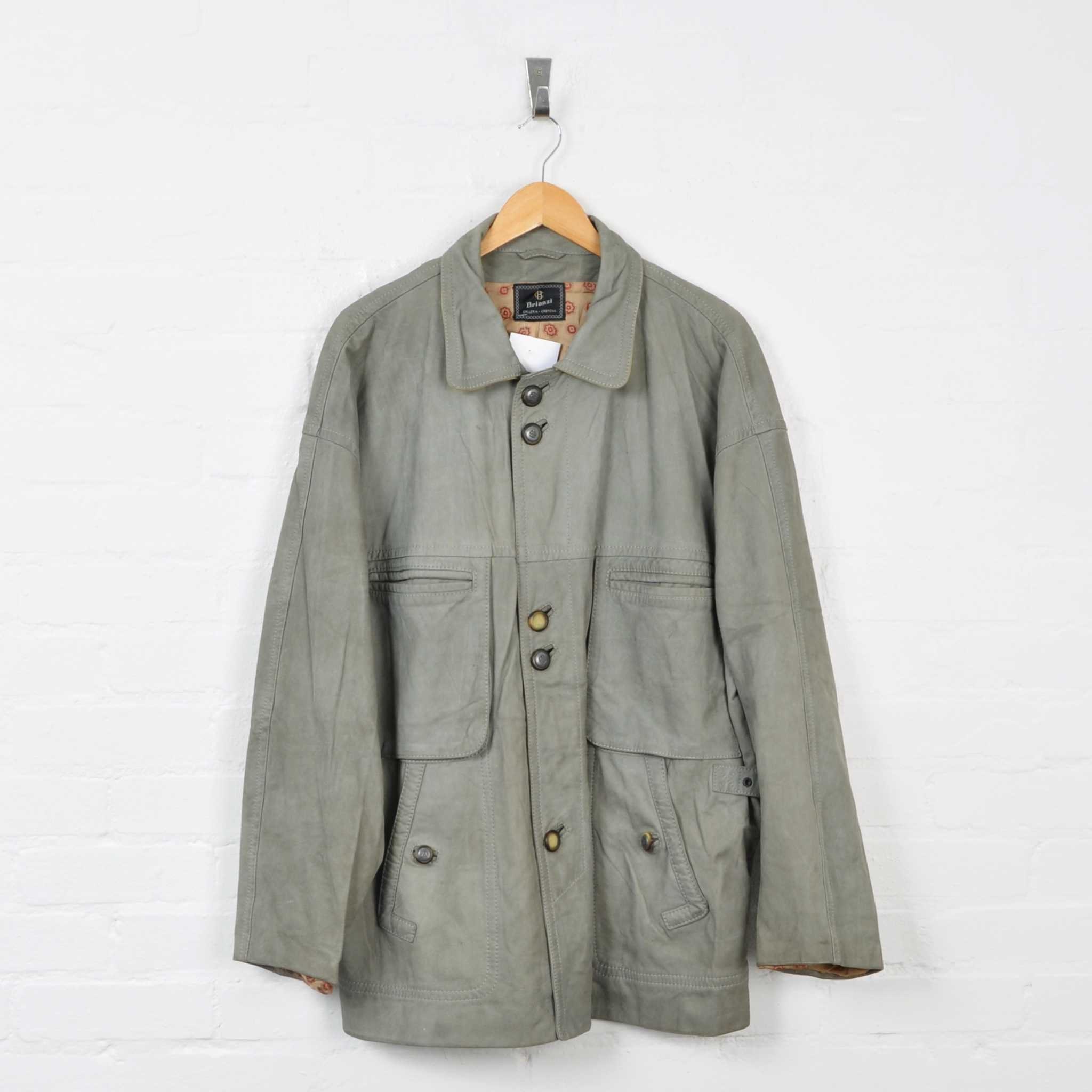 Leather Jacket Grey Large | Etsy