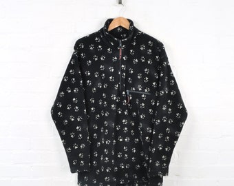 Vintage Jack Wolfskin 1/4 Zip Fleece Black XL