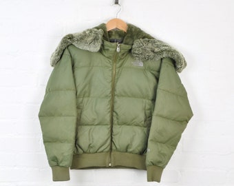 green puffer bomber jacket
