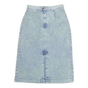 Vintage Denim Midi Skirt Blue Ladies Size 10