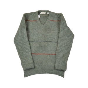 Vintage Wool Knitted Jumper: Retro Pattern, Ladies Medium