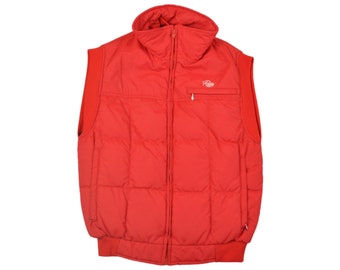 Vintage Ski Puffer Gilet Jacket Red Small