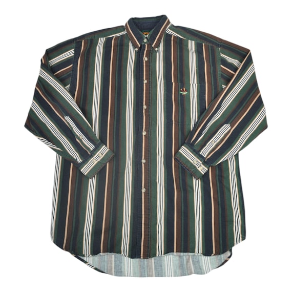 専用90s Y's for men stripe shirt Vintage 90's Ivy Crew Shirt Striped Pattern Long Sleeve Multi