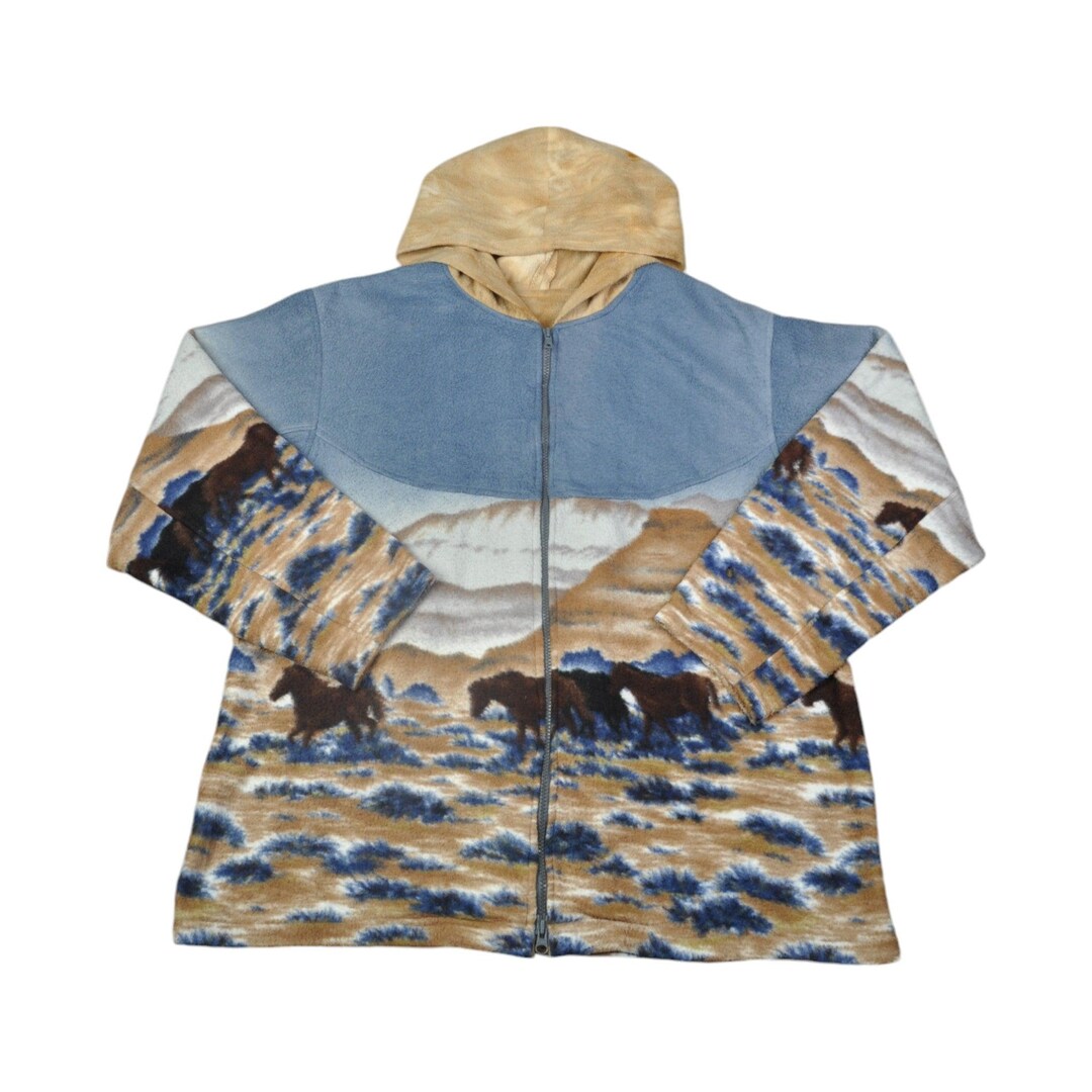 Women's Vintage Horse Print Casual Jacket main image 1