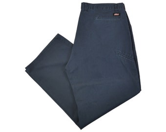 vintage Dickies Pantalon de travail jambe droite Noir W42 L30