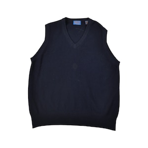 Vintage Pendleton Wool Knit Vest: Navy Layering Piece (Large)