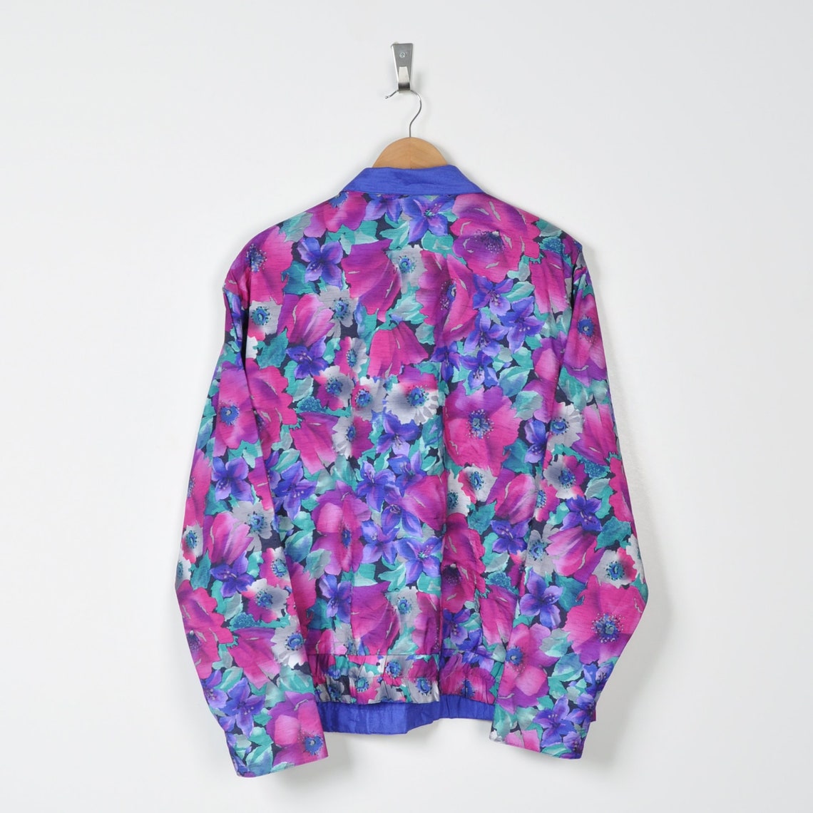 Retro Jacket Floral Purple Ladies XL | Etsy