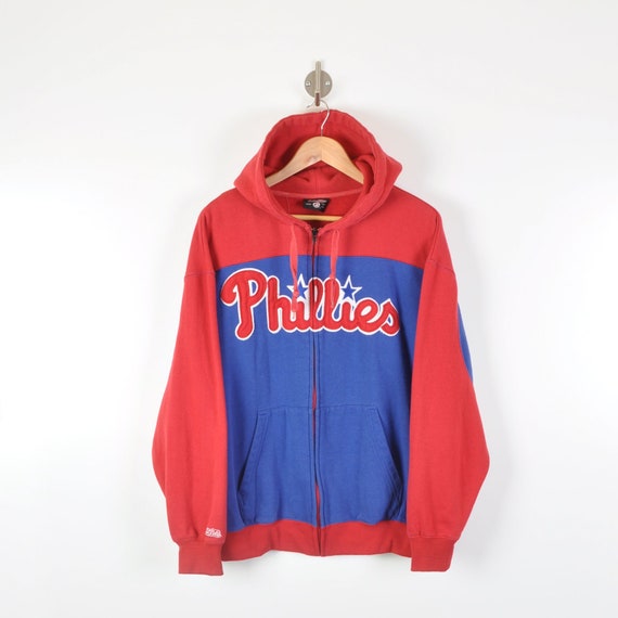 Vintage Philadelphia Phillies Hooded Sweatshirt Red/blue Large 