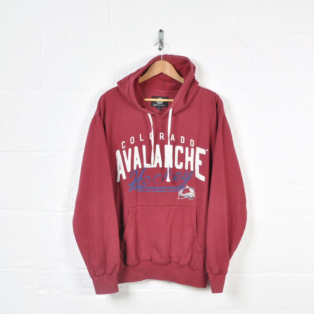 Vintage Russell Athletic Colorado Avalanche Hoodie Youth Large L Red  Pullover US