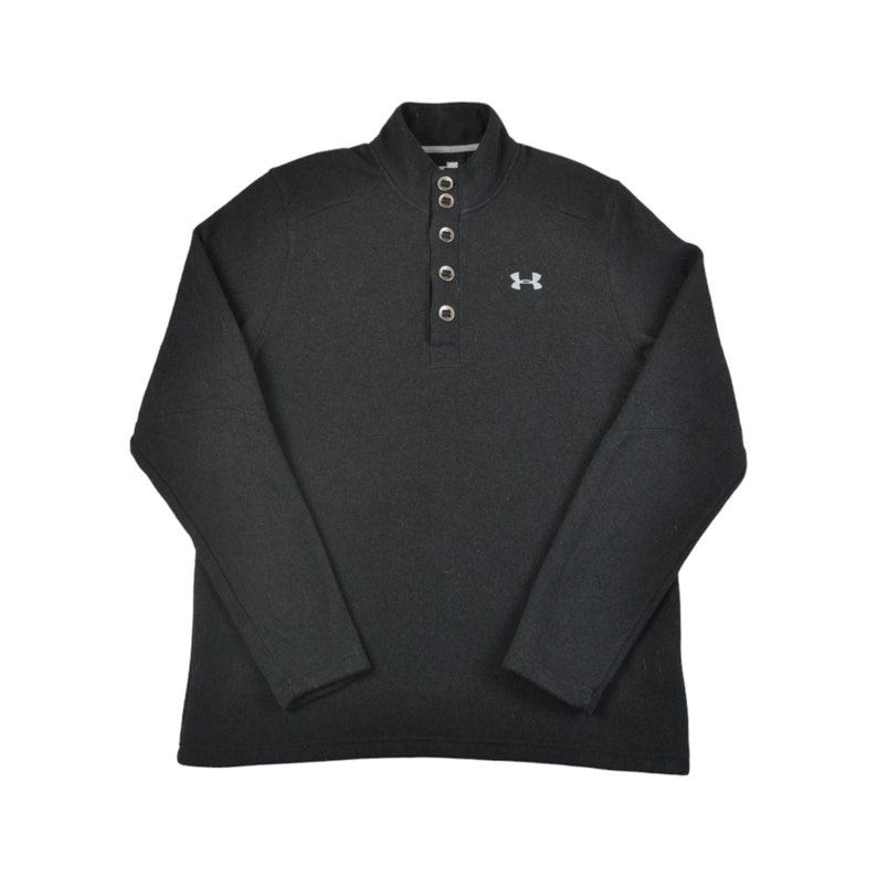 Vintage Under Armour Button up Sweatshirt Dark Grey Large - Etsy UK