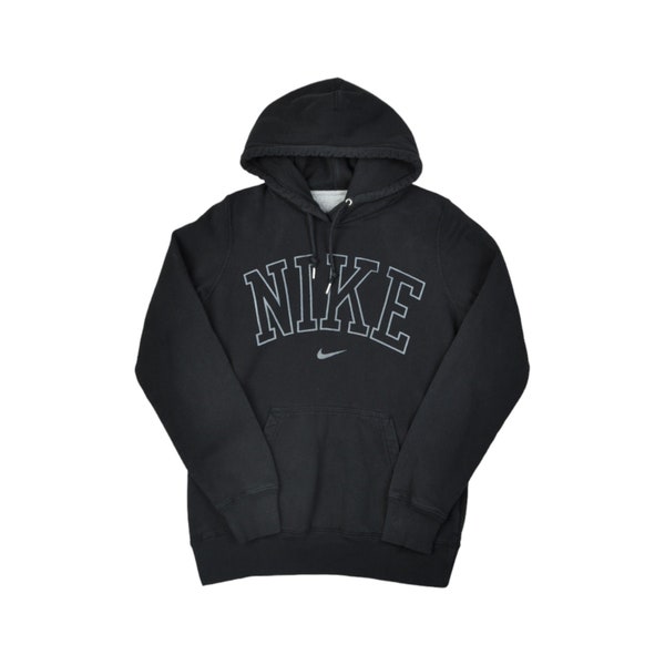 Vintage Nike sudadera con capucha negra señoras pequeñas