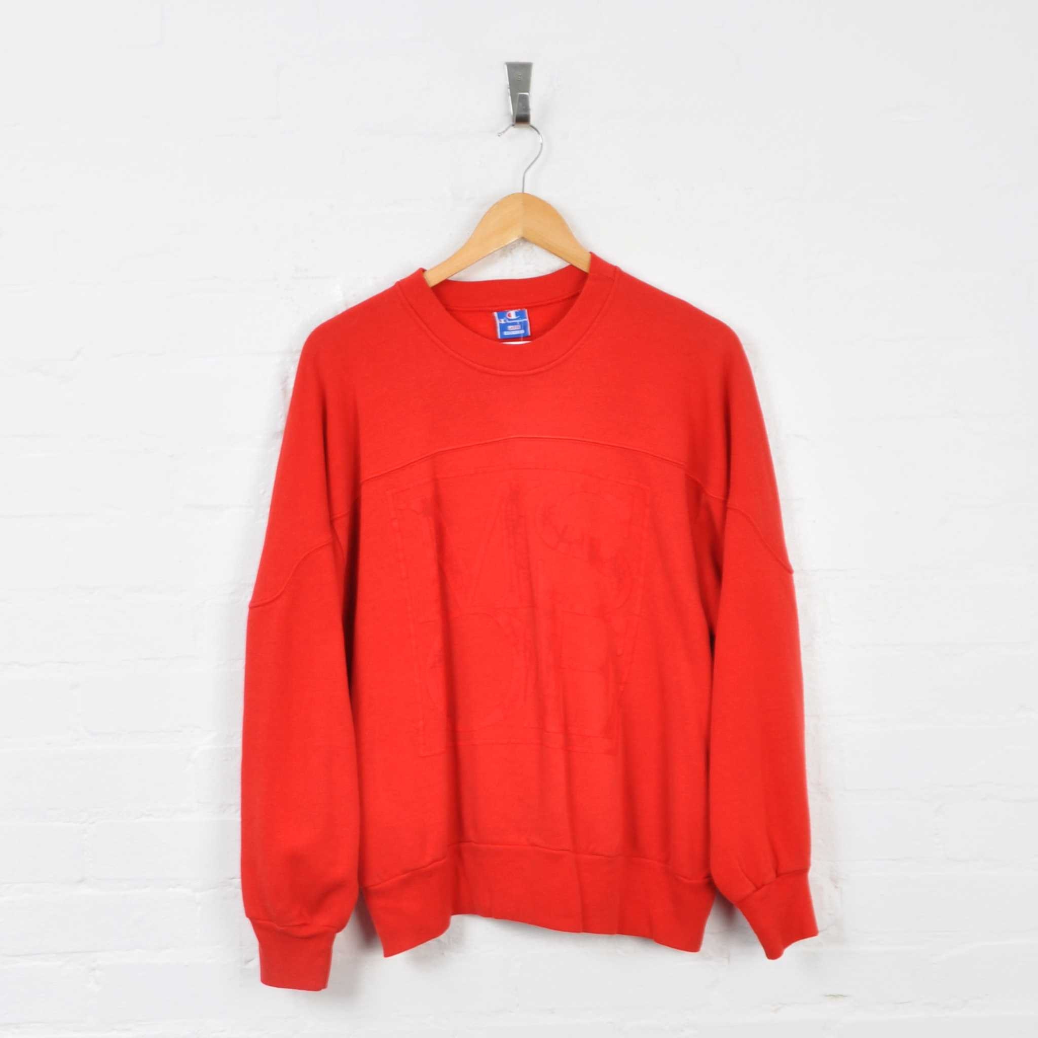 Champion Sweater Red Ladies Large | Etsy