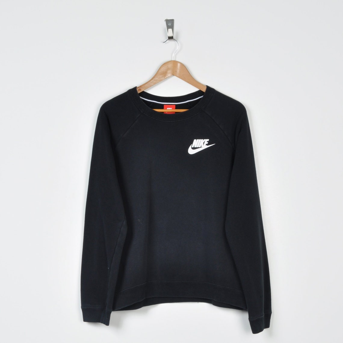 Vintage Nike Suéter Negro Medio Etsy