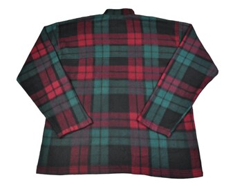 Vintage Fleece 1/4 Zip Jacket, Checked Pattern, Multi-color