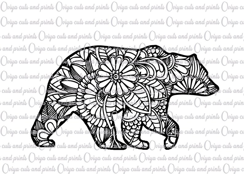 Bear Mandala Svg Bear Svg Design Bear Clipart Bear Decal | Etsy