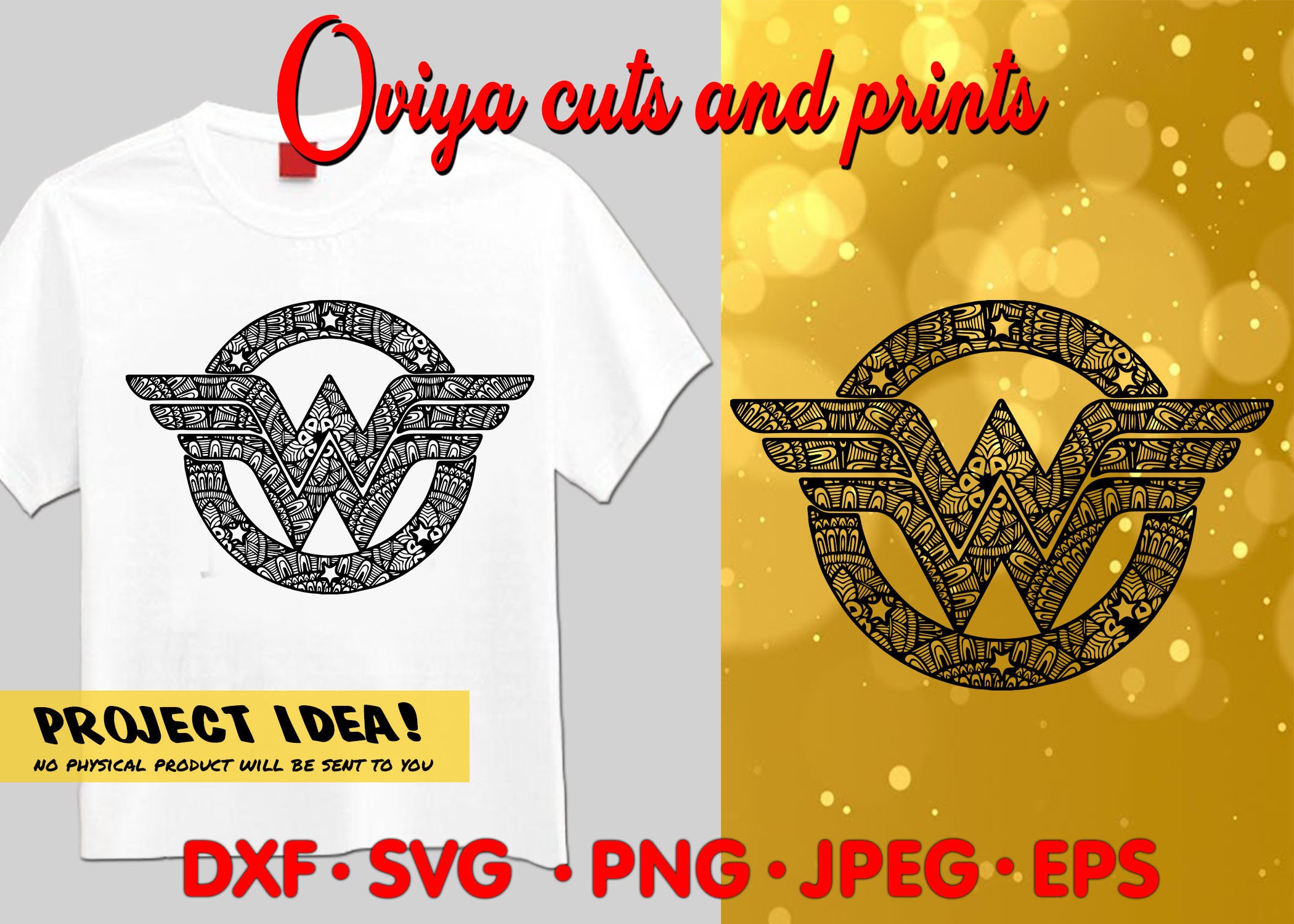 Download Wonder Woman log mandala SVG Files Wonder Woman DXF Cutting | Etsy