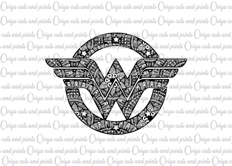 Download Wonder Woman log mandala SVG Files Wonder Woman DXF Cutting | Etsy
