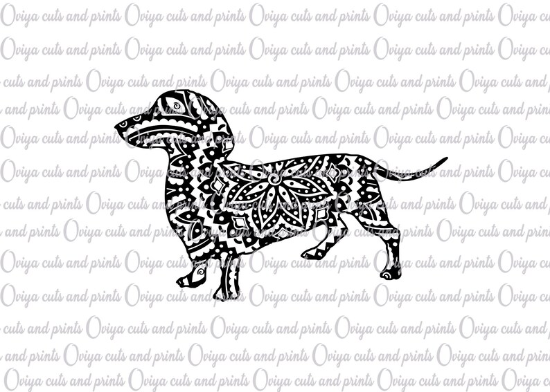 Zentangle dachshund svg Doodle dachund Dachshund mandala Etsy