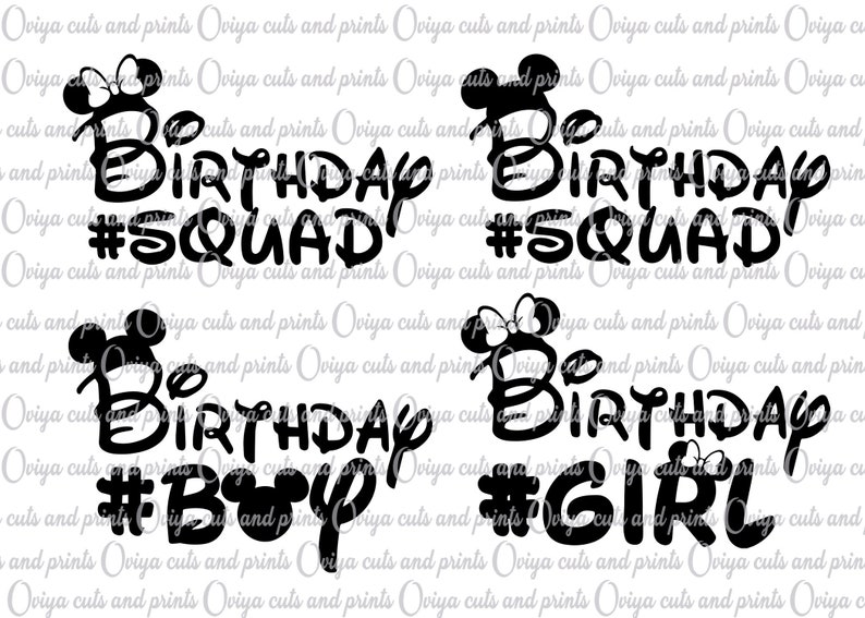 Download 90 % off 4 files Birthday Squad svg Mickey and Minnie | Etsy