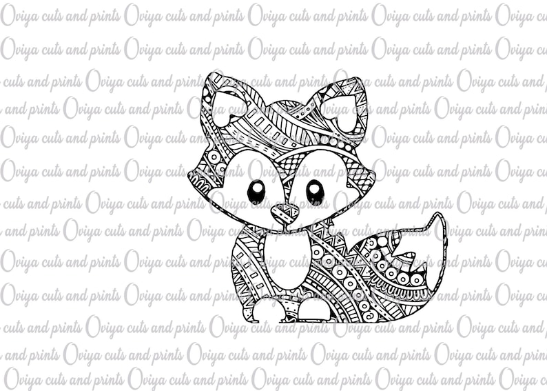 Fox mandala svg animal mandala svg cute svg zentangle svg ...