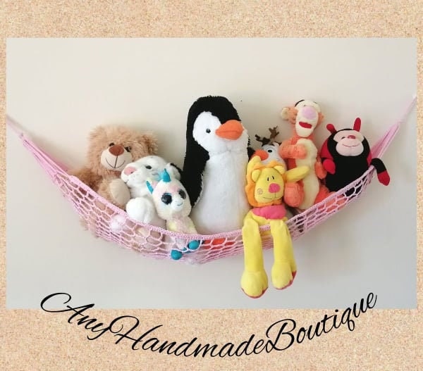 Toy Hammock, Stuffed Animal Storage, Toy Storage, Boho Nursery Decor  Yellow, Baby Shower Gift, Hammock for Stuffed Animals, Corner Hammock 