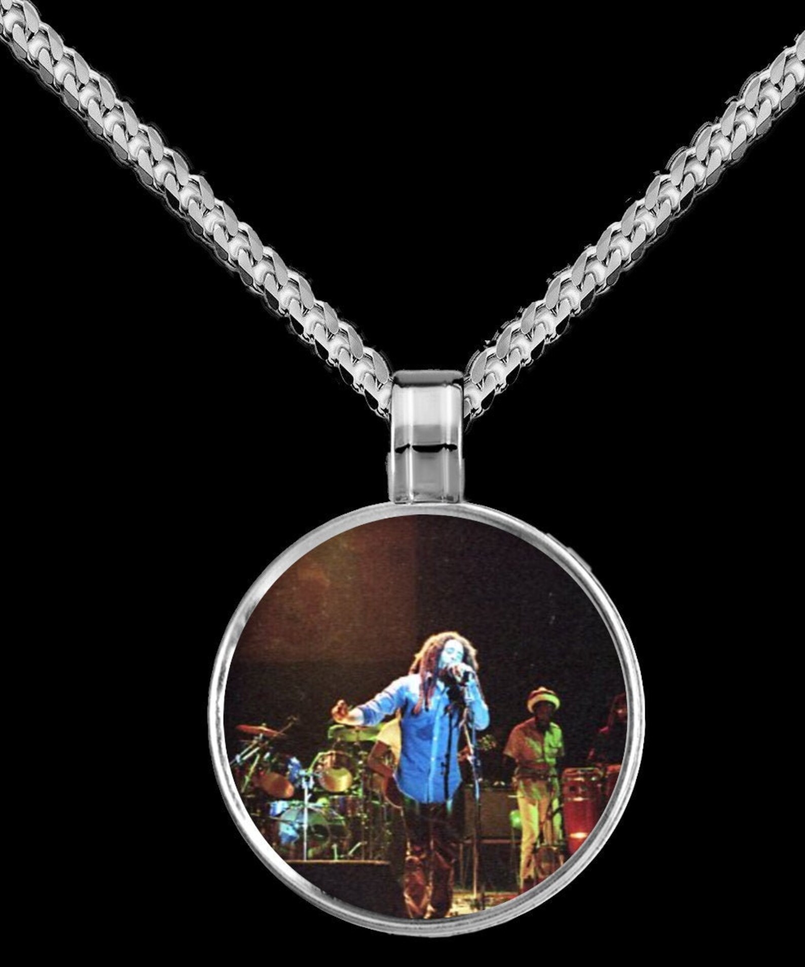 Bob Marley pendant/necklace w 18 silver chain gifts Etsy