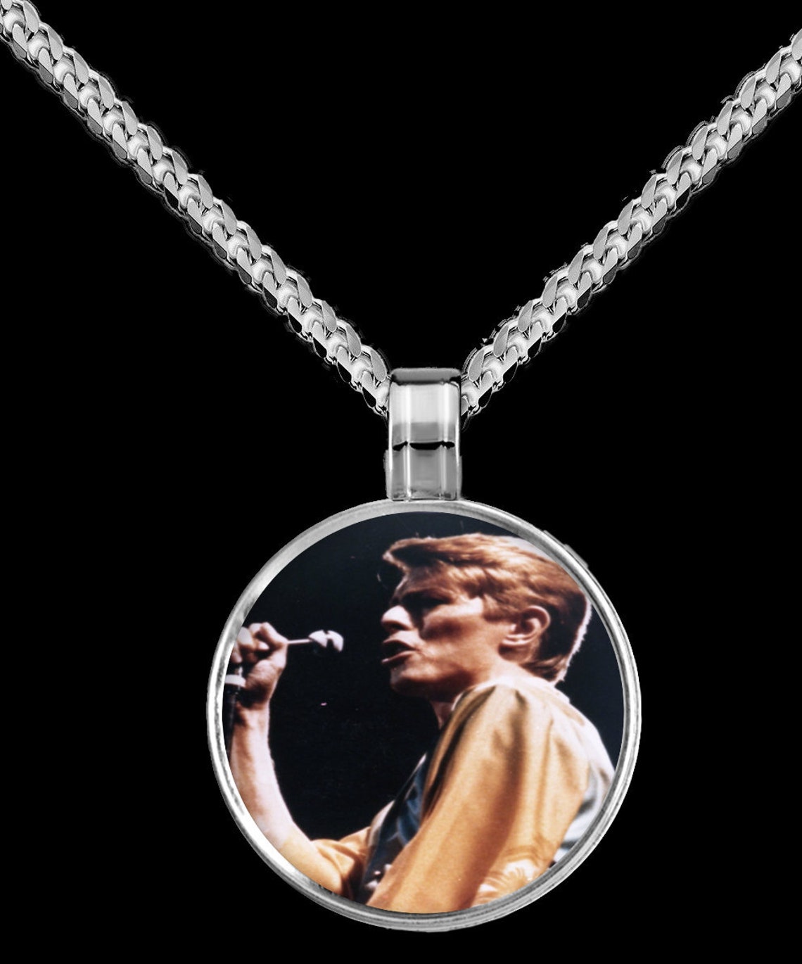 David Bowie Pendant/Necklace w/silver chain Etsy
