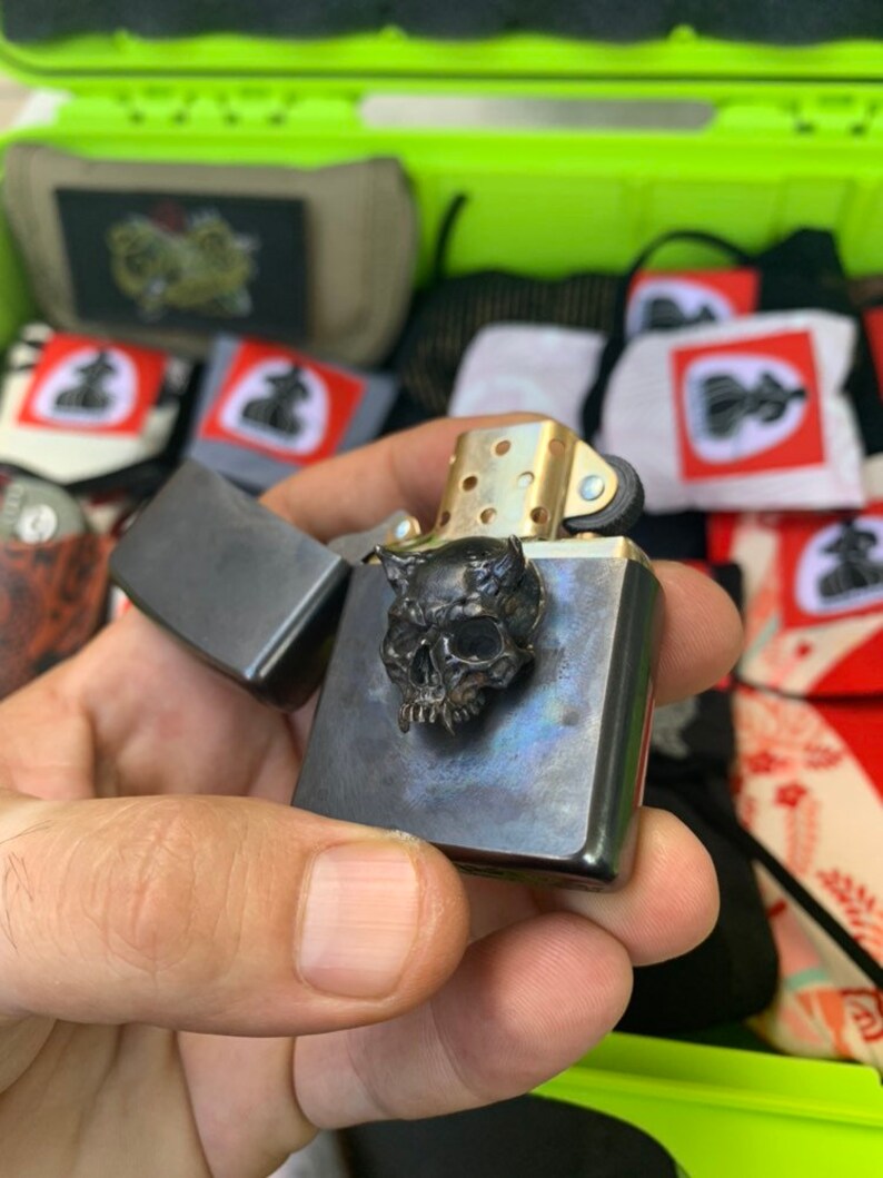Made To Order Custom DEVIL Zippo Solid Brass Hand Carved Etsy