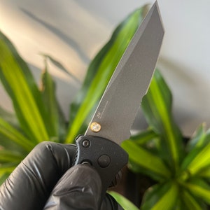 Benchmade Bugout 535 • MINI EYES Thumb Stud • More Listed In Description • Hardware Upgrade • 1x Stud / Gold Trim - Clear Zirconium