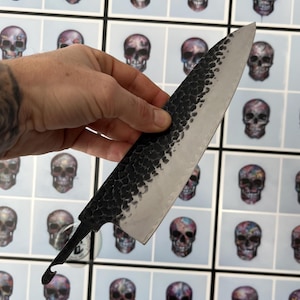 DREISCHICHTIGE Klinge Messerrohling • Messerherstellung • Scharfkantige, halbfertige Konstruktion aus Kohlenstoffstahl Chief Messer Maker 8,5-Zoll-Klinge