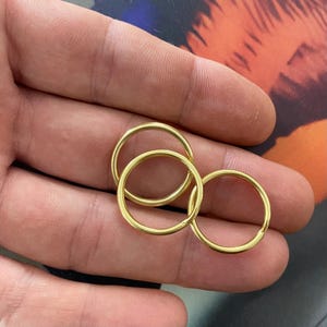 Brass Split Rings PURE BRASS Extra Strong • 3x Pack Per Order • 1” Inch  Size Keychain Accessories Custom Brass Keychain DYI Add-On
