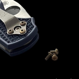 Spydero Pocket Clip Screws • Anodized TITANIUM TORX 6 • Spyderco Models Listed In Description • 3x Screws Per Order - Gold