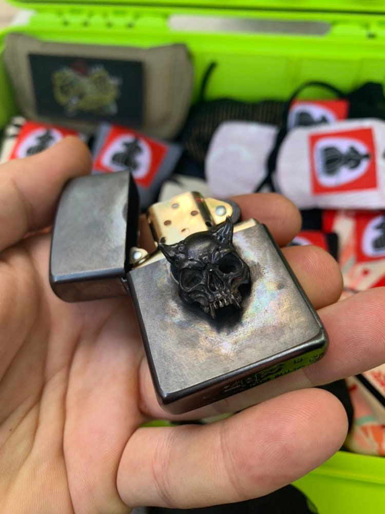 Made To Order Custom DEVIL Zippo Solid Brass Hand Carved Etsy