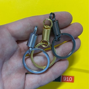 Spring Keychain Open Ring Add-On Super Strong • Pendant, Chain, Keychain, Accessories - 3x Pack Order • Silver/Gold/Gun Metal
